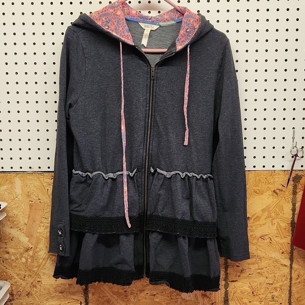 Matilda Jane Zip Hoodie S Gray EUC - Size S